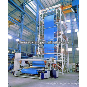 AX-1200 trois couche film soufflant pe film extrusion machine plastique granules / granules extrudeuse hydraulique machine de moulage